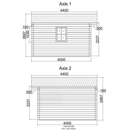 CASETA DE MADERA   MONICA 5X4 , 44 mm