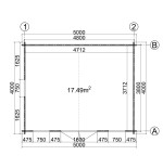 CASETA DE MADERA   MONICA 5X4 , 44 mm