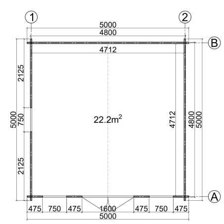 Caseta de jardín MONICA 5x5 