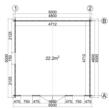 Caseta de jardín MONICA 5x5 
