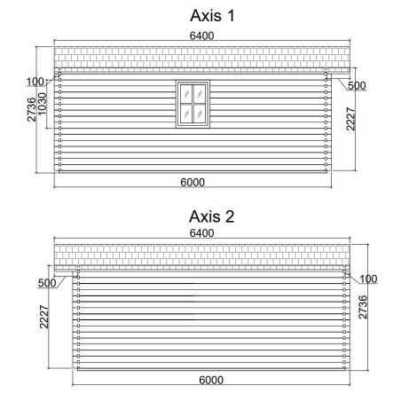 CASETA DE MADERA   MONICA 4X6 , 44 mm