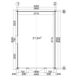 CASETA DE MADERA   MONICA 4X6 , 44 mm