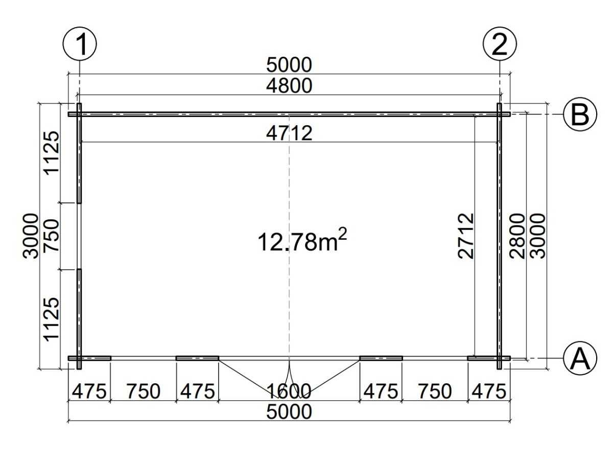 CASETA DE MADERA MONICA 5X3 , 44 mm