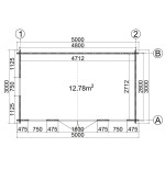 CASETA DE MADERA   MONICA 5X3 , 44 mm