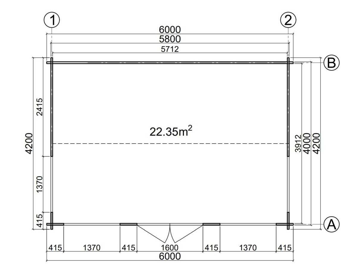 Casa de madera LONDON 1 , 44 mm 