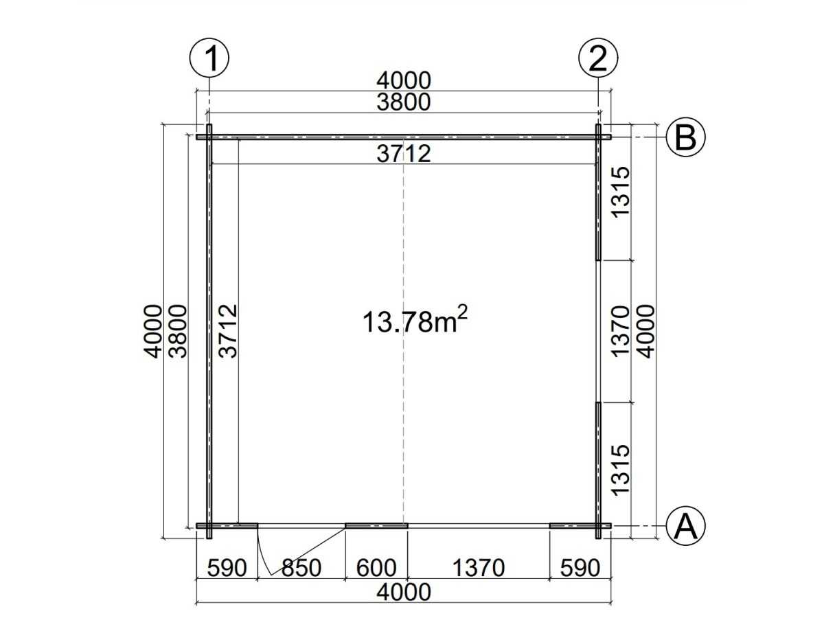 Caseta de jardín DENIA 4x4 , 44 mm 