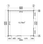 Caseta de jardín DENIA 4x4 , 44 mm 
