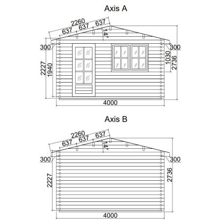 Caseta de jardin 4x6 , 44 mm , 24 m2 