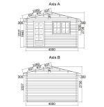 Caseta de jardin 4x6 , 44 mm , 24 m2 
