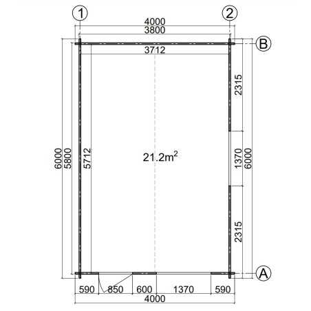 Caseta de jardin 4x6 , 44 mm , 24 m2 