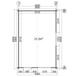 Caseta de jardin 4x6 , 44 mm , 24 m2 