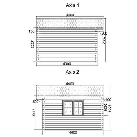 Casa de jardín  DENIA 5x4 , 44 mm 