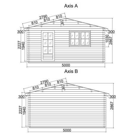 Casa de jardín  DENIA 5x4 , 44 mm 
