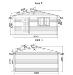 Casa de jardín  DENIA 5x4 , 44 mm 