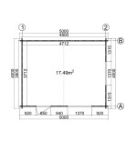 Casa de jardín  DENIA 5x4 , 44 mm 