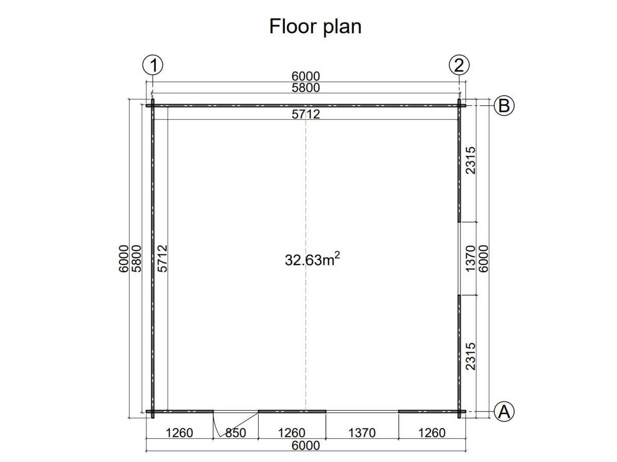 CASETA DE MADERA  DENIA  6X6 , 44 mm