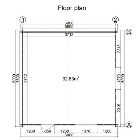 CASETA DE MADERA  DENIA  6X6 , 44 mm