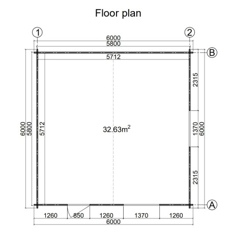 CASETA DE MADERA  DENIA  6X6 , 44 mm