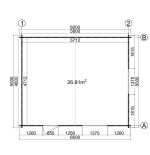 CASETA DE MADERA  DENIA  6X5 , 44 mm