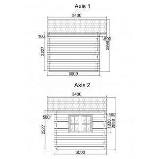 CASETA DE MADERA  DENIA  6X3 , 44 mm