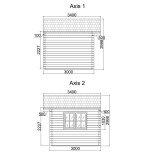 CASETA DE MADERA DENIA 6X3 , 44 mm