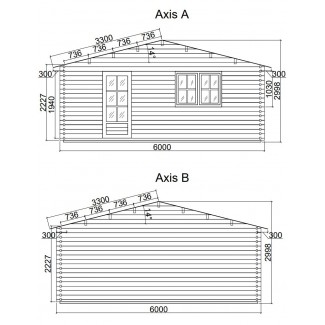 CASETA DE MADERA  DENIA  6X3 , 44 mm