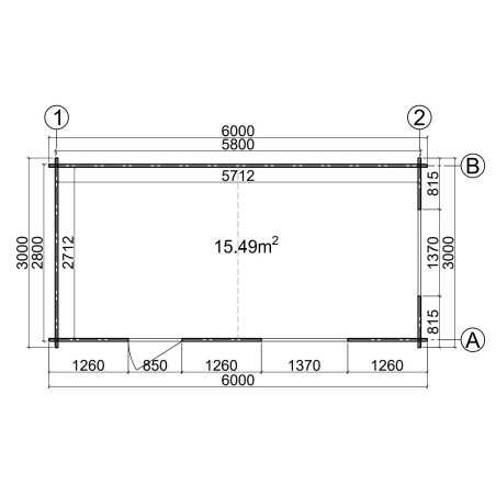 CASETA DE MADERA  DENIA  6X3 , 44 mm