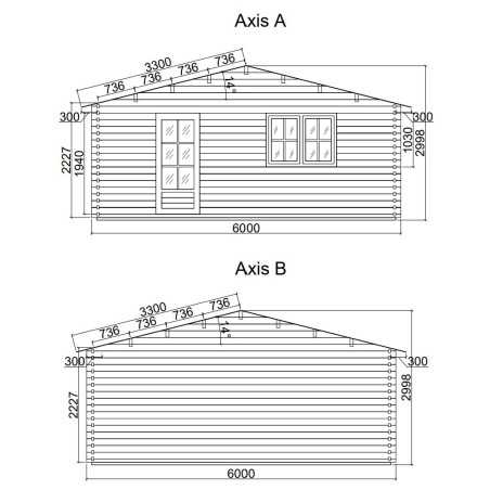 CASETA DE MADERA  DENIA  6X4 , 44 mm