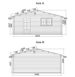 CASETA DE MADERA  DENIA  6X4 , 44 mm