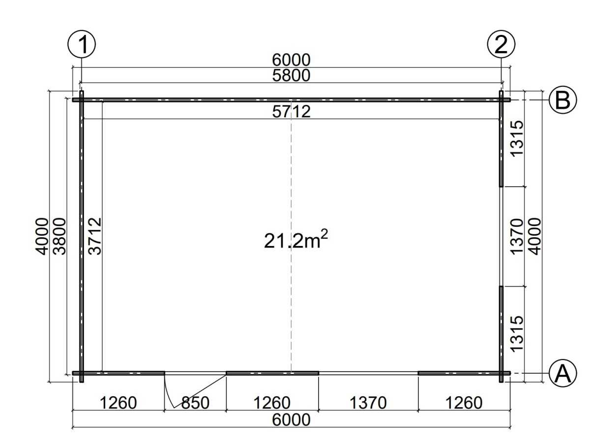 CASETA DE MADERA DENIA 6X4 , 44 mm