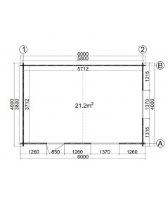 CASETA DE MADERA  DENIA  6X4 , 44 mm