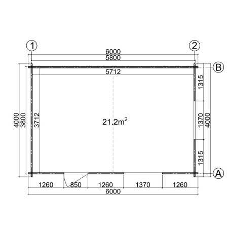 CASETA DE MADERA  DENIA  6X4 , 44 mm