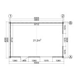 CASETA DE MADERA  DENIA  6X4 , 44 mm