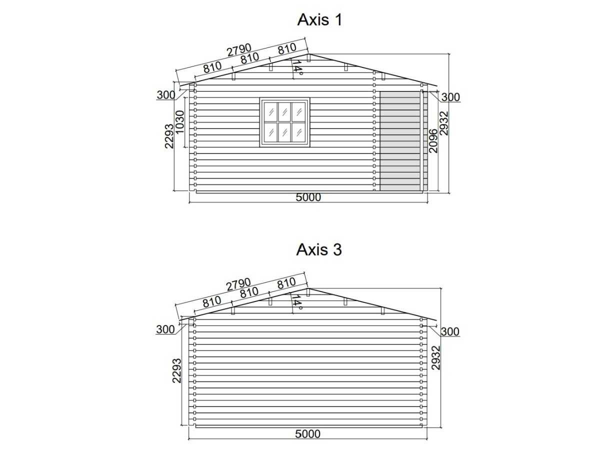Caseta de jardin "ALPINA 5x5" - 44mm