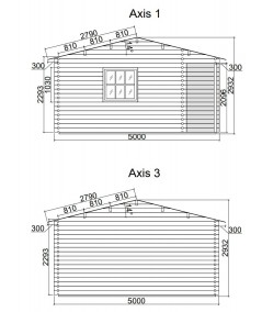 Caseta de jardin "ALPINA 5x5" - 44mm