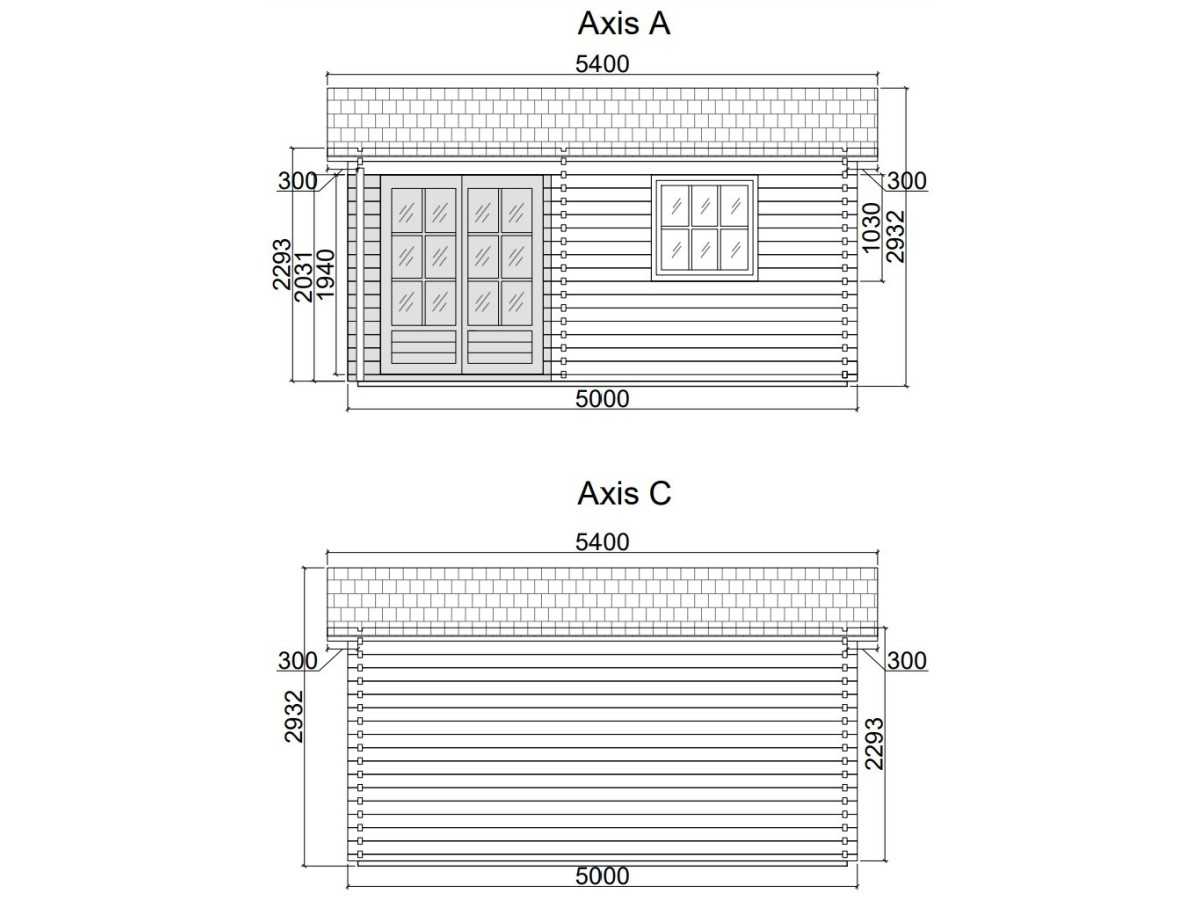 Caseta de jardin "ALPINA 5x5" - 44mm