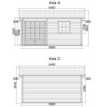 Caseta de jardin "ALPINA 5x5" - 44mm