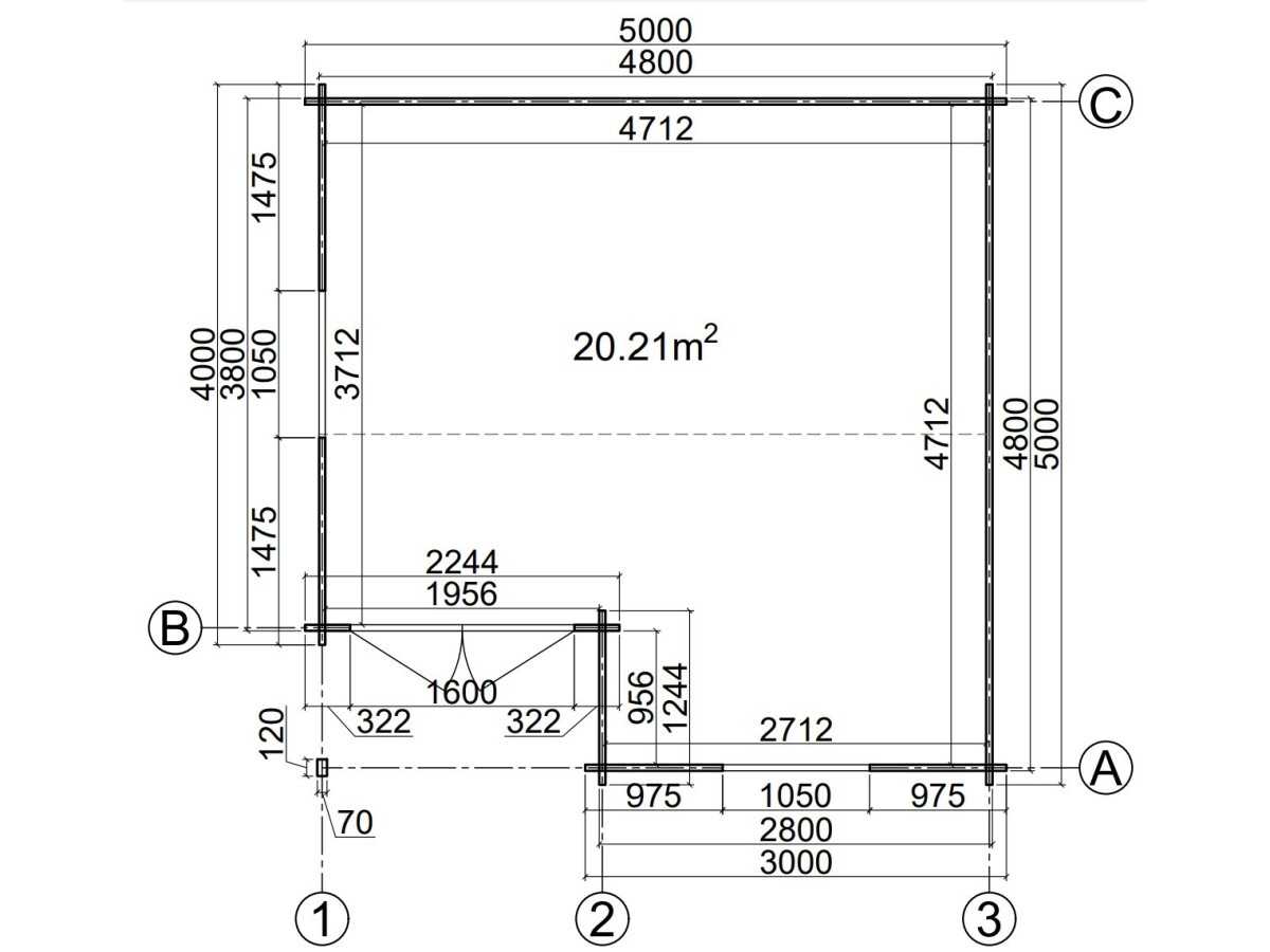 Caseta de jardin "ALPINA 5x5" - 44mm