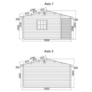 Caseta de jardin "ALPINA 6x5" - 44mm