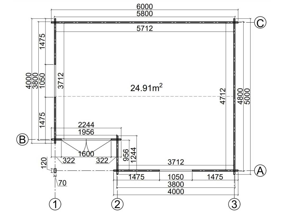 Caseta de jardin "ALPINA 6x5" - 44mm