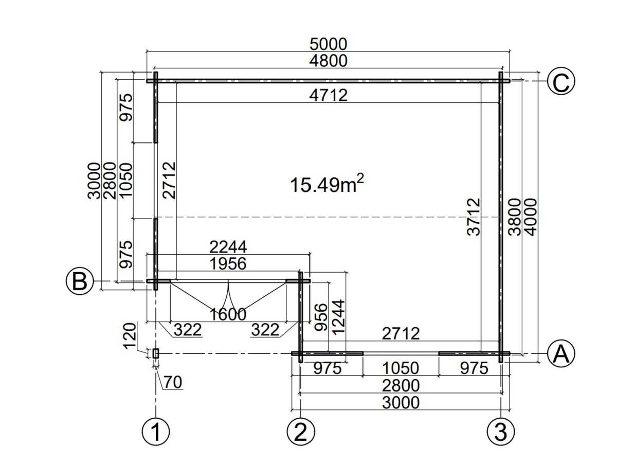 Caseta de jardín ALPINA 5x4 , 20 m2 - 44 mm