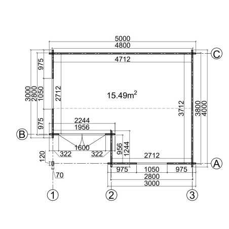 Caseta de jardín  ALPINA  5x4 , 20 m2 - 44 mm