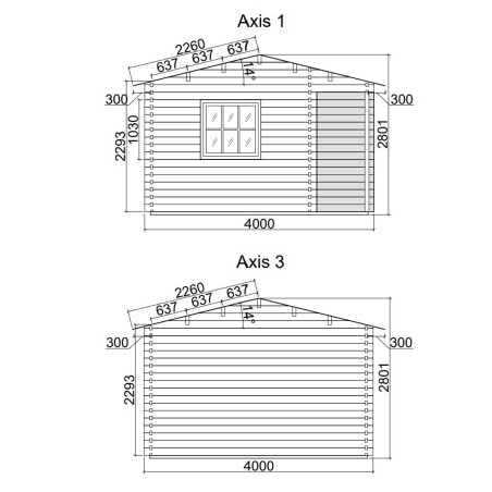 Caseta de jardin  ALPINA  6x4 , 24 m2 - 44mm