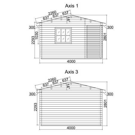Caseta de jardin  ALPINA  6x4 , 24 m2 - 44mm