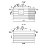 Caseta de jardin ALPINA 6x4 , 24 m2 - 44mm
