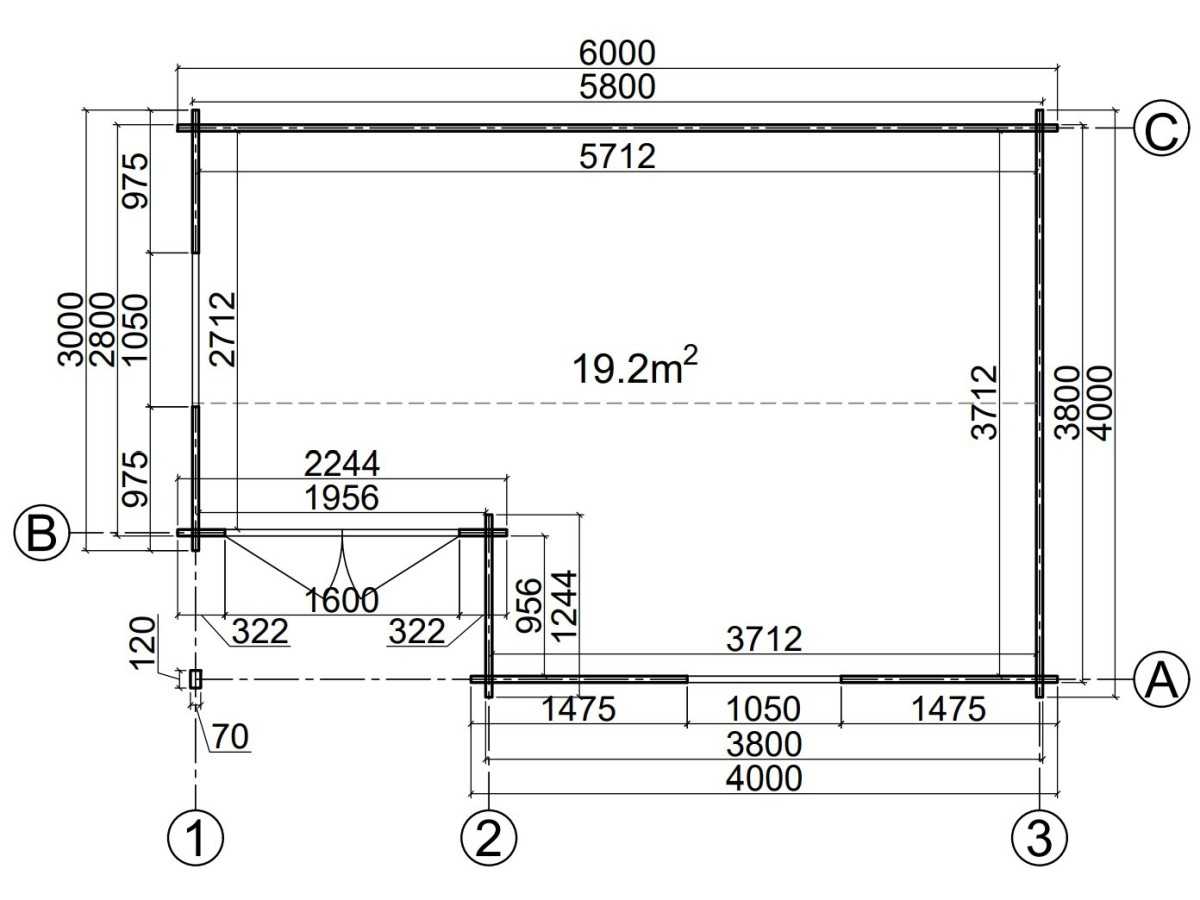 Caseta de jardin ALPINA 6x4 , 24 m2 - 44mm