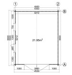 Garaje de madera "BRIN 3" - 44 mm
