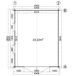 Garaje de madera  "BRIN 4" - 44 mm