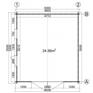 Garatge de fusta "FR 2" - 44mm