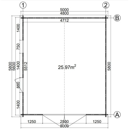 Garaje de madera  "BRIN 6" - 44 mm